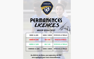 Permanences licences 2026/2027